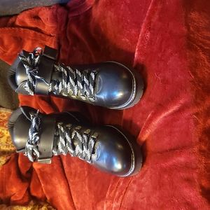 Like New Depp Black Leather Lace-up Ankle Boots - Size UK 4 = US 6